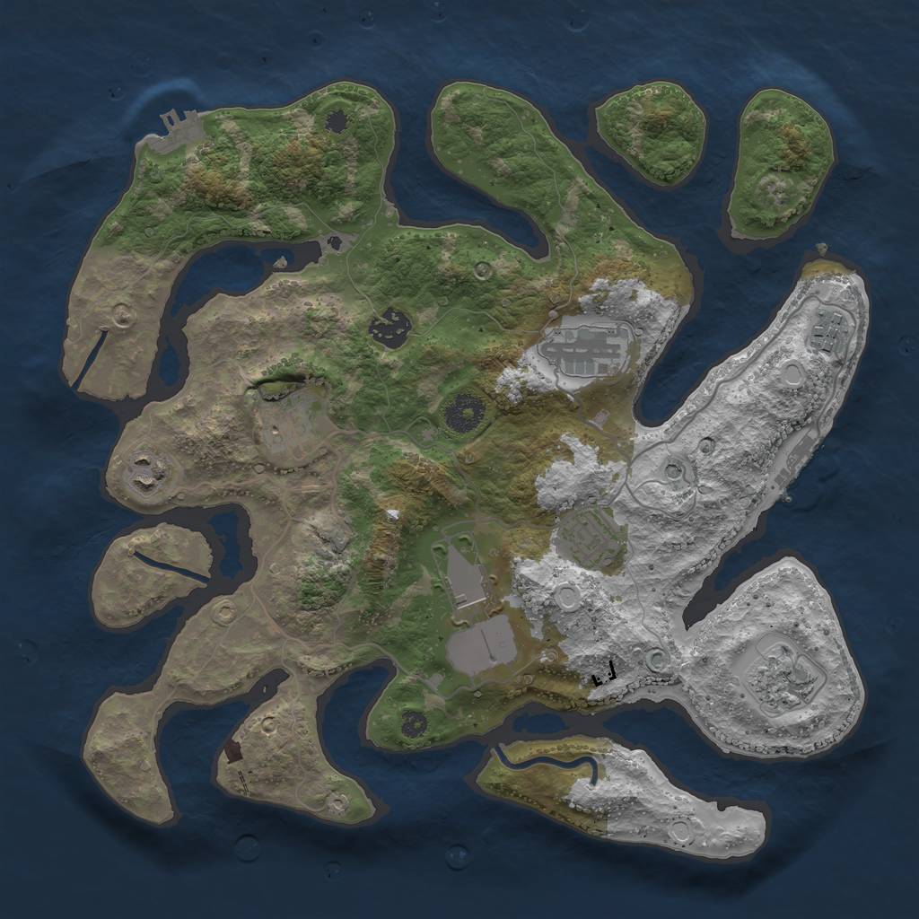 Rust Map: Procedural Map, Size: 3500, Seed: 426968240, 19 Monuments