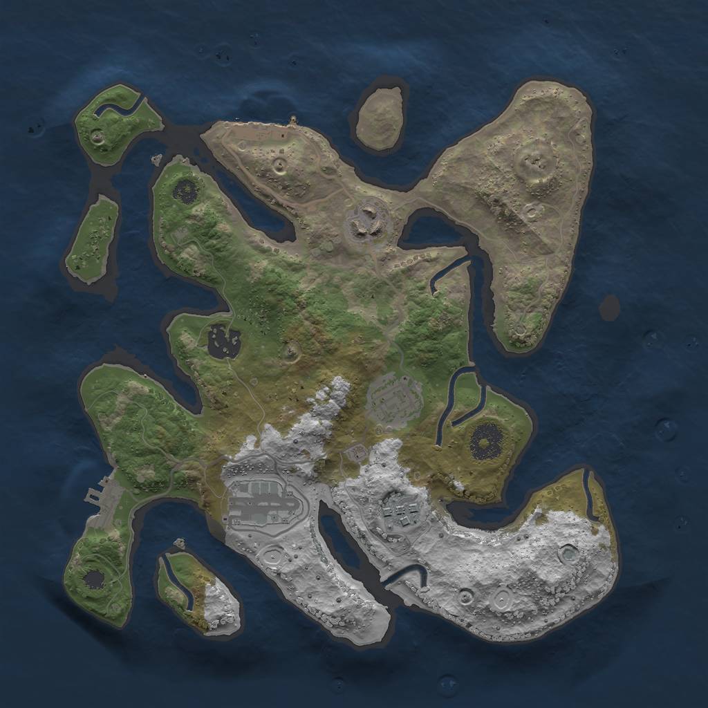 Rust Map: Procedural Map, Size: 3000, Seed: 1074682135, 15 Monuments