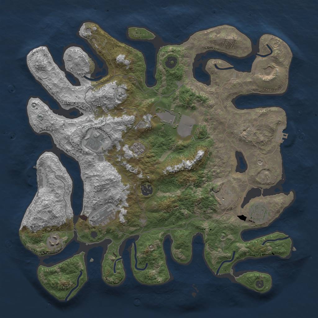 Rust Map: Procedural Map, Size: 4000, Seed: 5746977, 20 Monuments