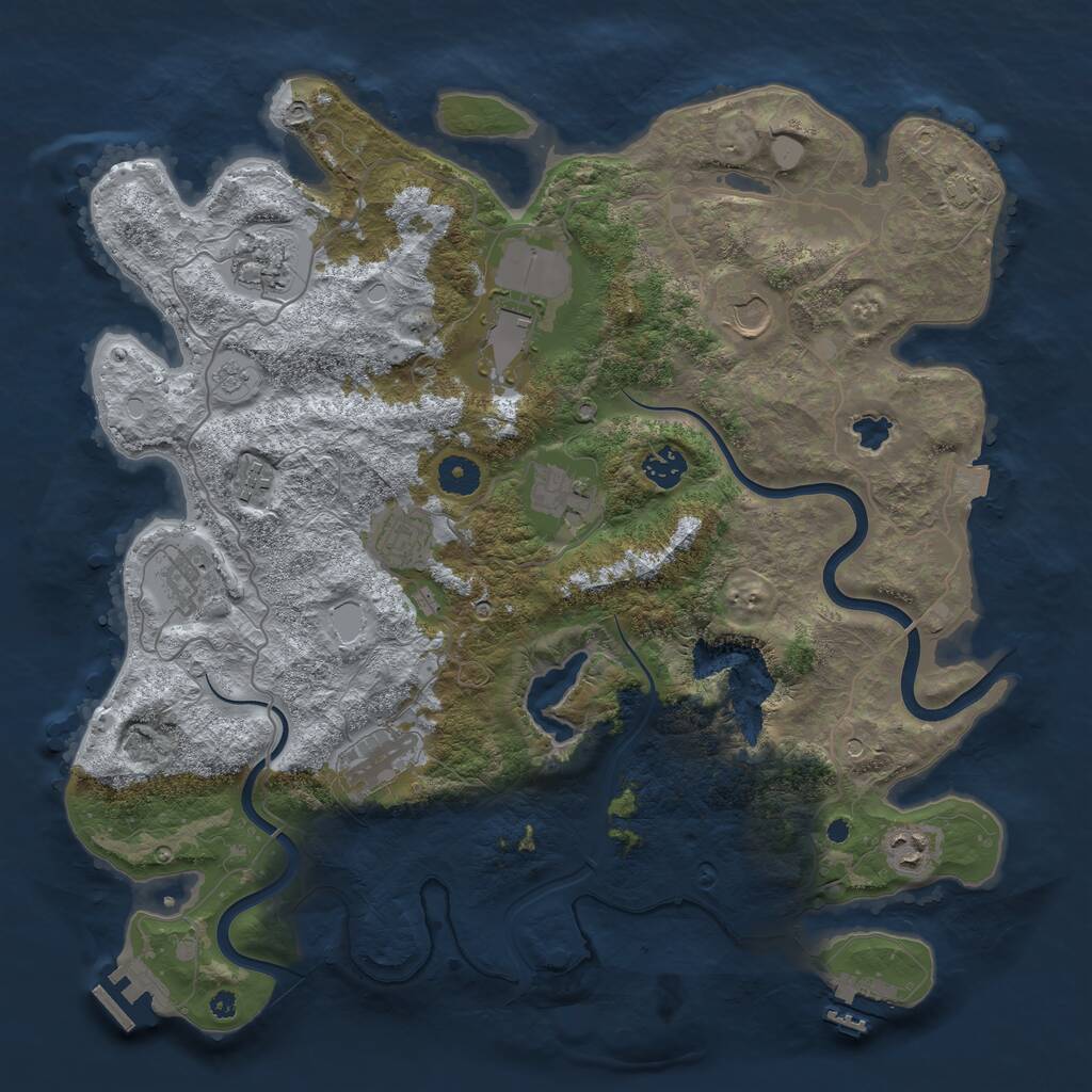 Rust Map: Procedural Map, Size: 4000, Seed: 5746977, 16 Monuments
