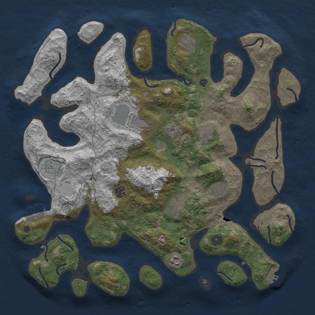 Rust Map: Procedural Map, Size: 4250, Seed: 8008, 20 Monuments