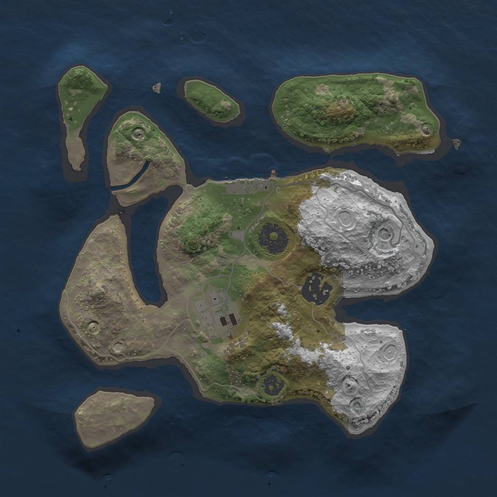 Rust Map: Procedural Map, Size: 2500, Seed: 19342, 12 Monuments