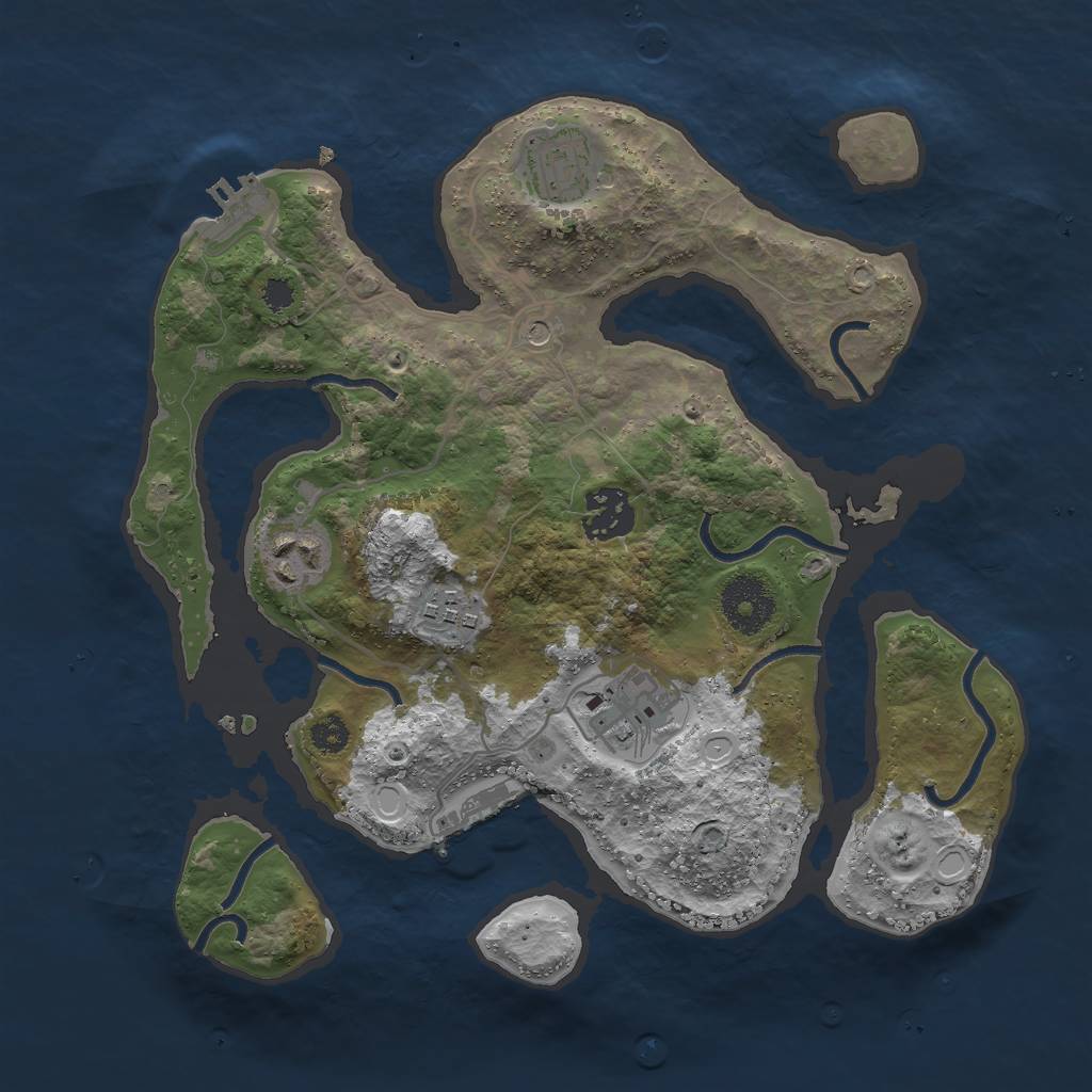 Rust Map: Procedural Map, Size: 3000, Seed: 1514915042, 16 Monuments