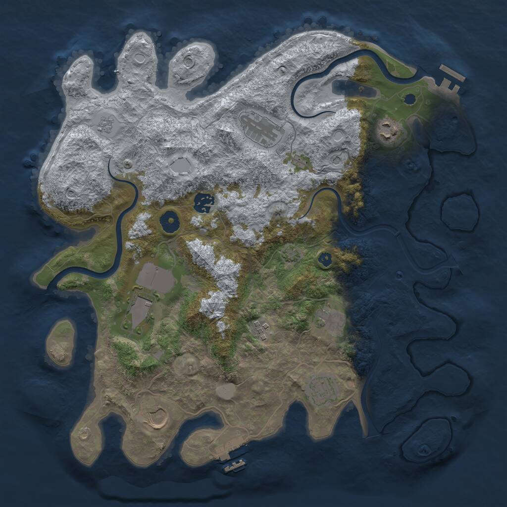 Rust Map: Procedural Map, Size: 3700, Seed: 456170657, 14 Monuments