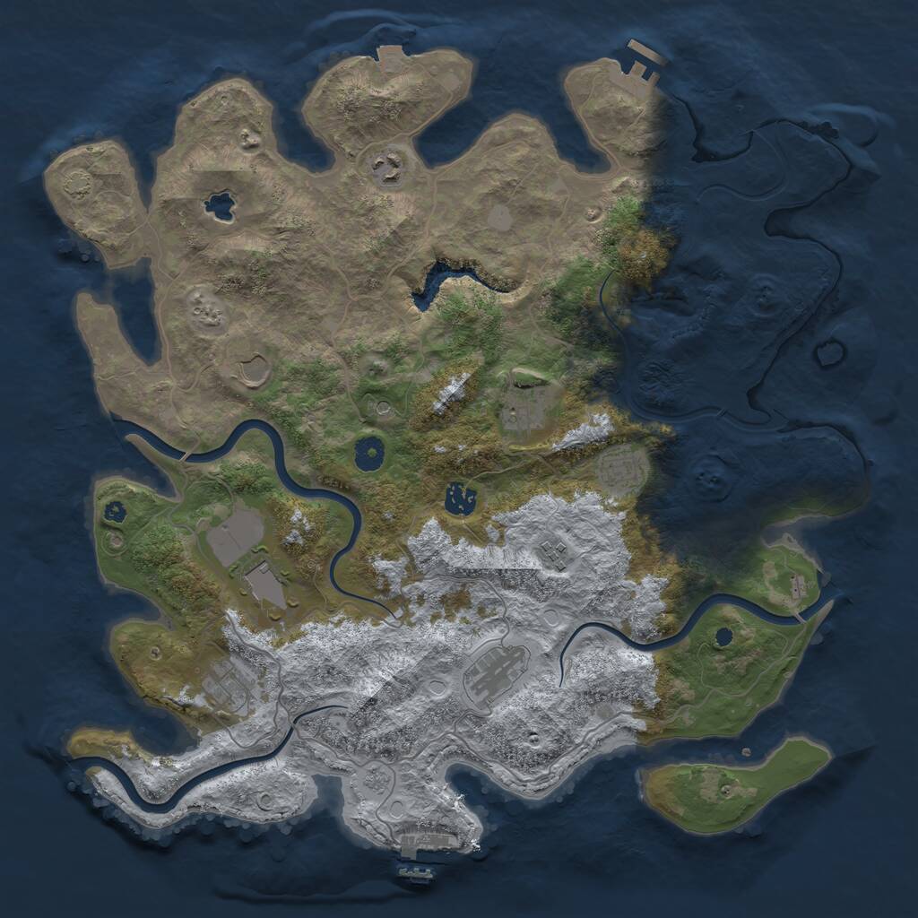 Rust Map: Procedural Map, Size: 4200, Seed: 10082021, 15 Monuments