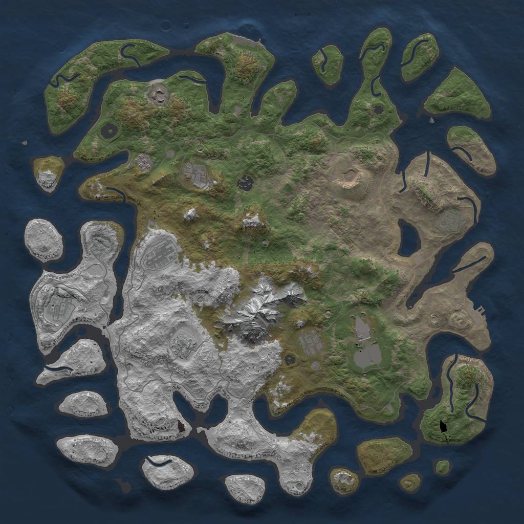 Rust Map: Procedural Map, Size: 5000, Seed: 976543129, 22 Monuments