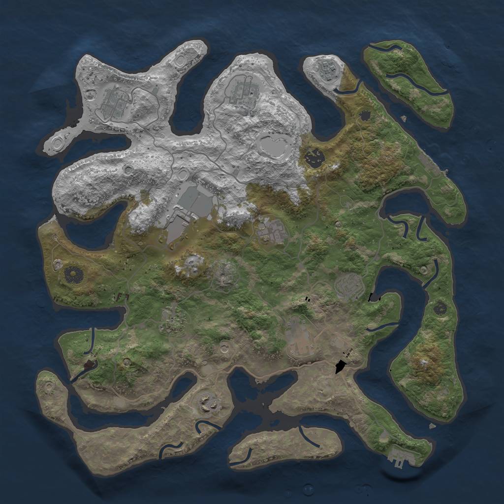 Rust Map: Procedural Map, Size: 4000, Seed: 1739308068, 21 Monuments