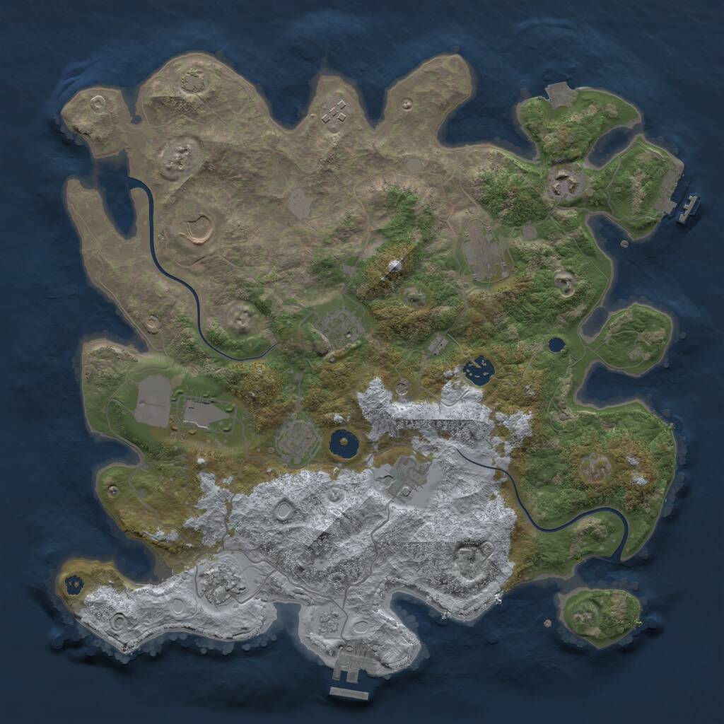 Rust Map: Procedural Map, Size: 3800, Seed: 10082021, 16 Monuments