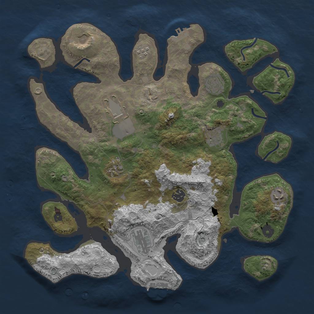 Rust Map: Procedural Map, Size: 3800, Seed: 10082021, 20 Monuments