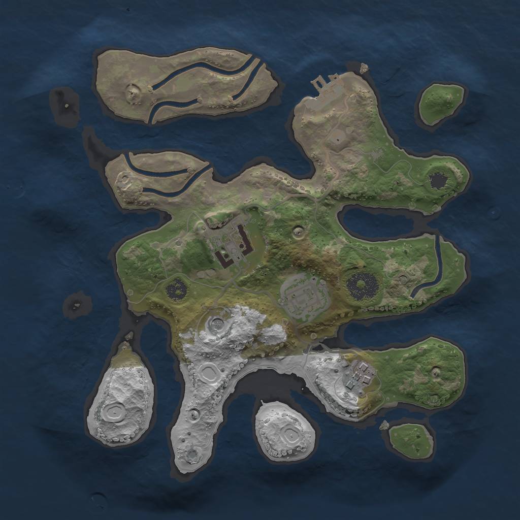 Rust Map: Procedural Map, Size: 2600, Seed: 2451284, 13 Monuments