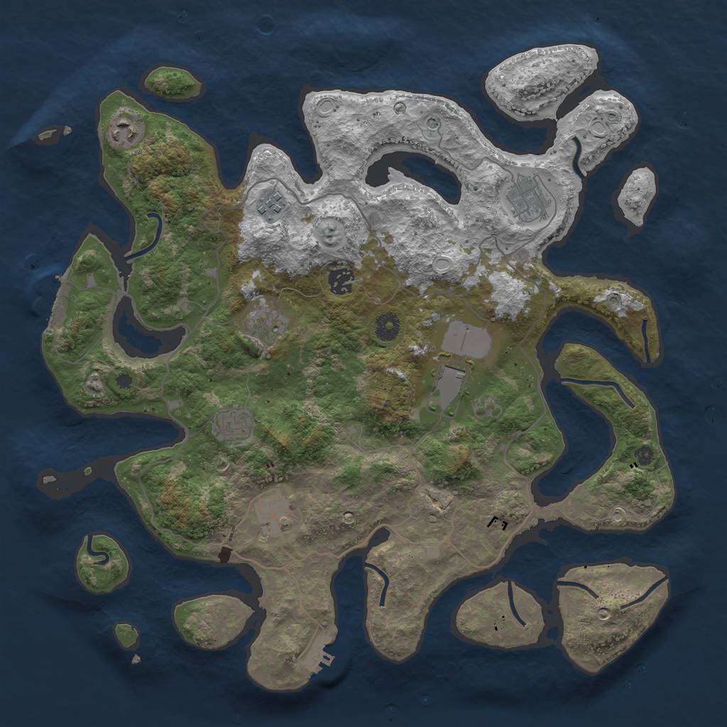 Rust Map: Procedural Map, Size: 4000, Seed: 7576712, 19 Monuments