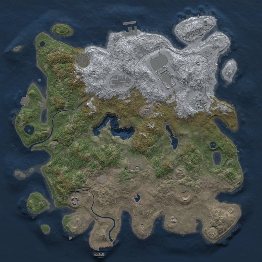 Rust Map: Procedural Map, Size: 4000, Seed: 7576712, 13 Monuments