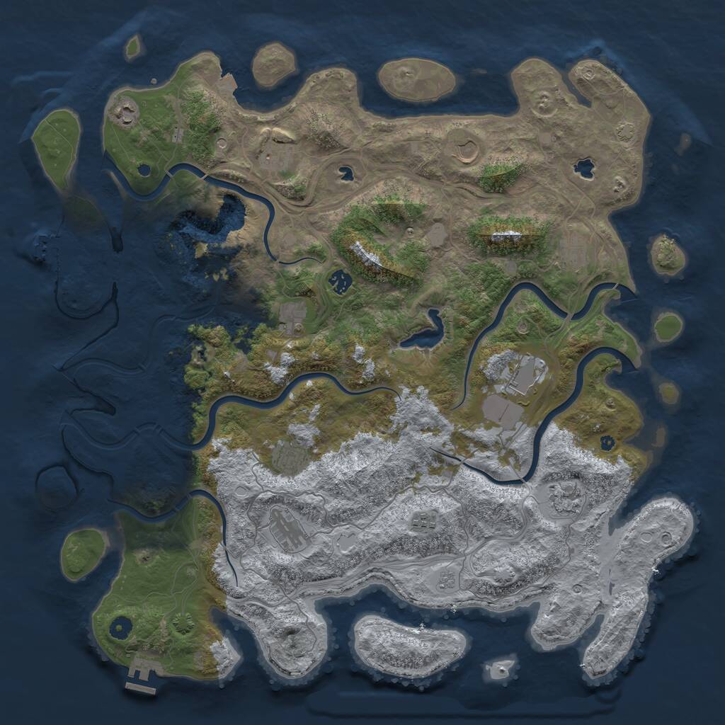 Rust Map: Procedural Map, Size: 4800, Seed: 6716716, 17 Monuments