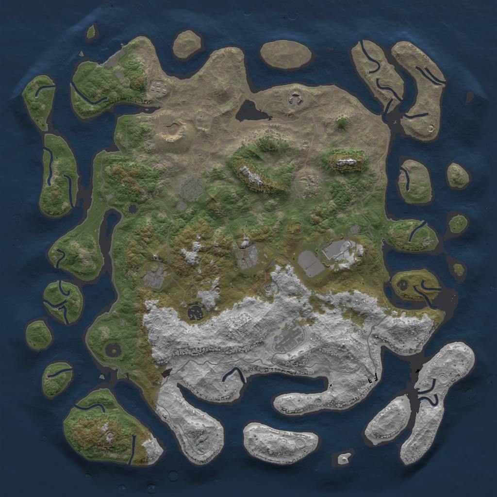 Rust Map: Procedural Map, Size: 4800, Seed: 6716716, 20 Monuments