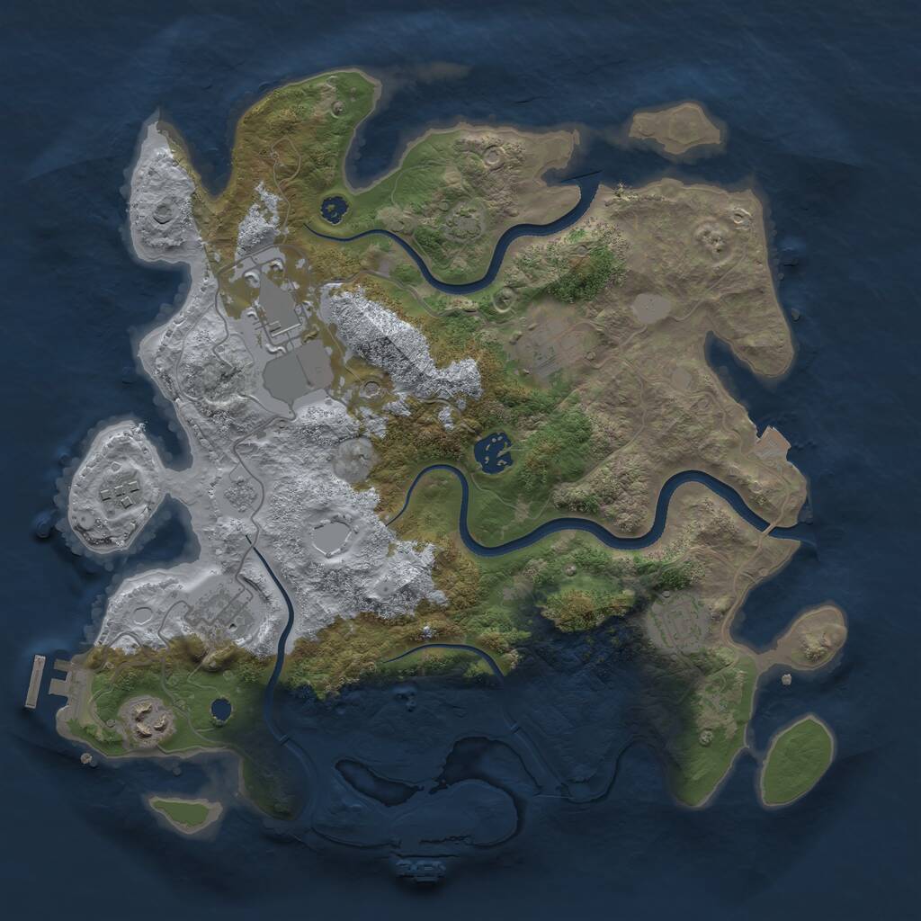 Rust Map: Procedural Map, Size: 3500, Seed: 23253720, 13 Monuments