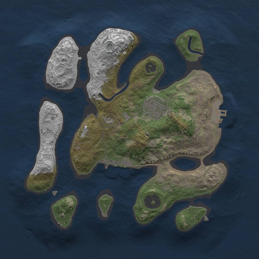 Rust Map: Procedural Map, Size: 2500, Seed: 19472942, 12 Monuments