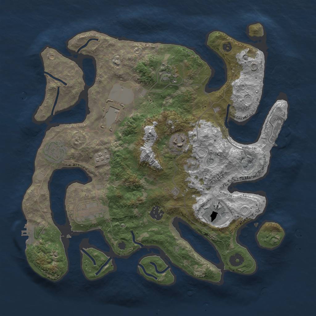 Rust Map: Procedural Map, Size: 3500, Seed: 3082025, 19 Monuments