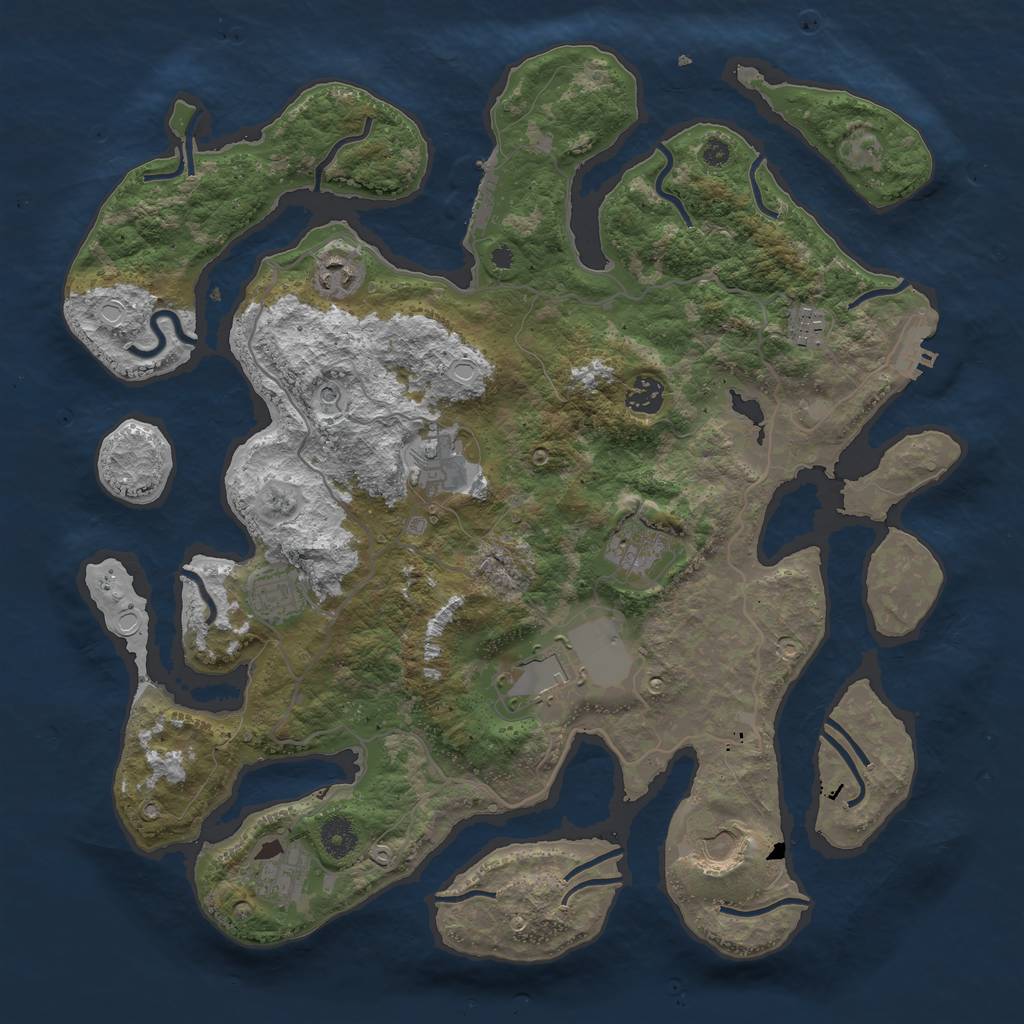 Rust Map: Procedural Map, Size: 4000, Seed: 2707, 20 Monuments