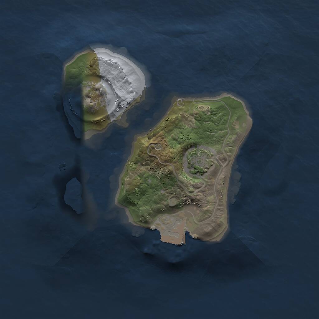 Rust Map: Procedural Map, Size: 1500, Seed: 1703342982, 2 Monuments