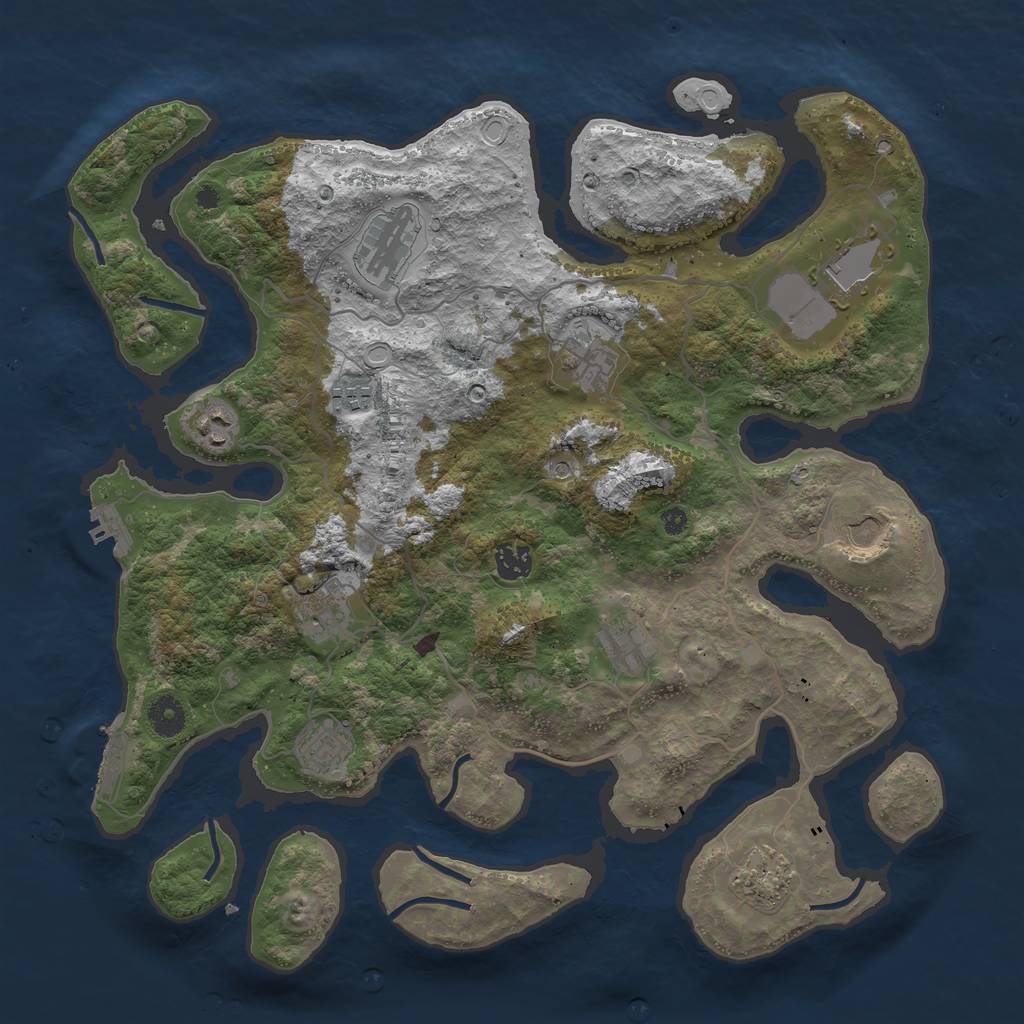 Rust Map: Procedural Map, Size: 4000, Seed: 1858657522, 22 Monuments