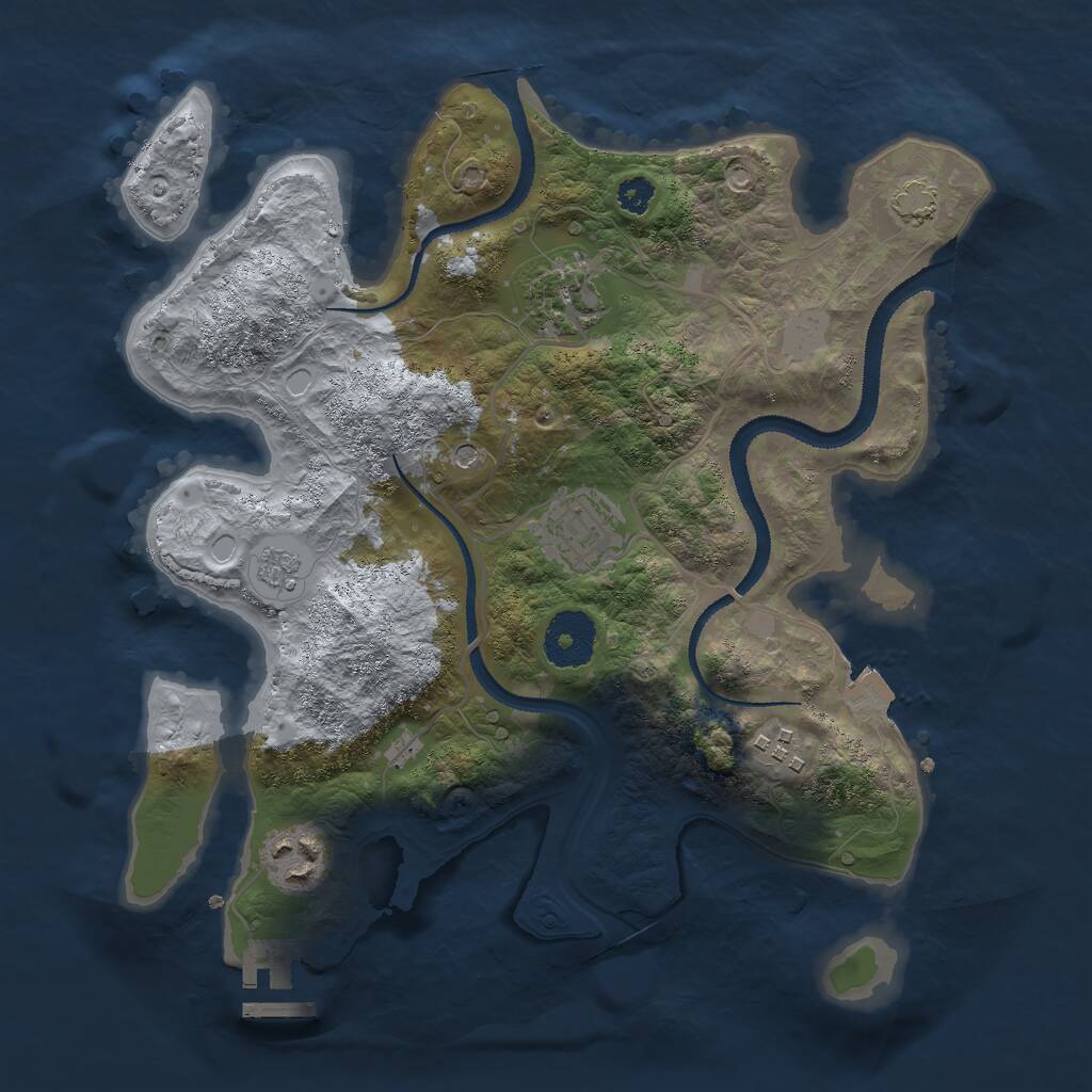 Rust Map: Procedural Map, Size: 3000, Seed: 1811149298, 9 Monuments