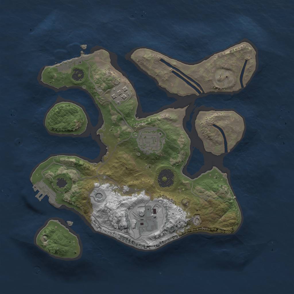 Rust Map: Procedural Map, Size: 2500, Seed: 1630083619, 14 Monuments