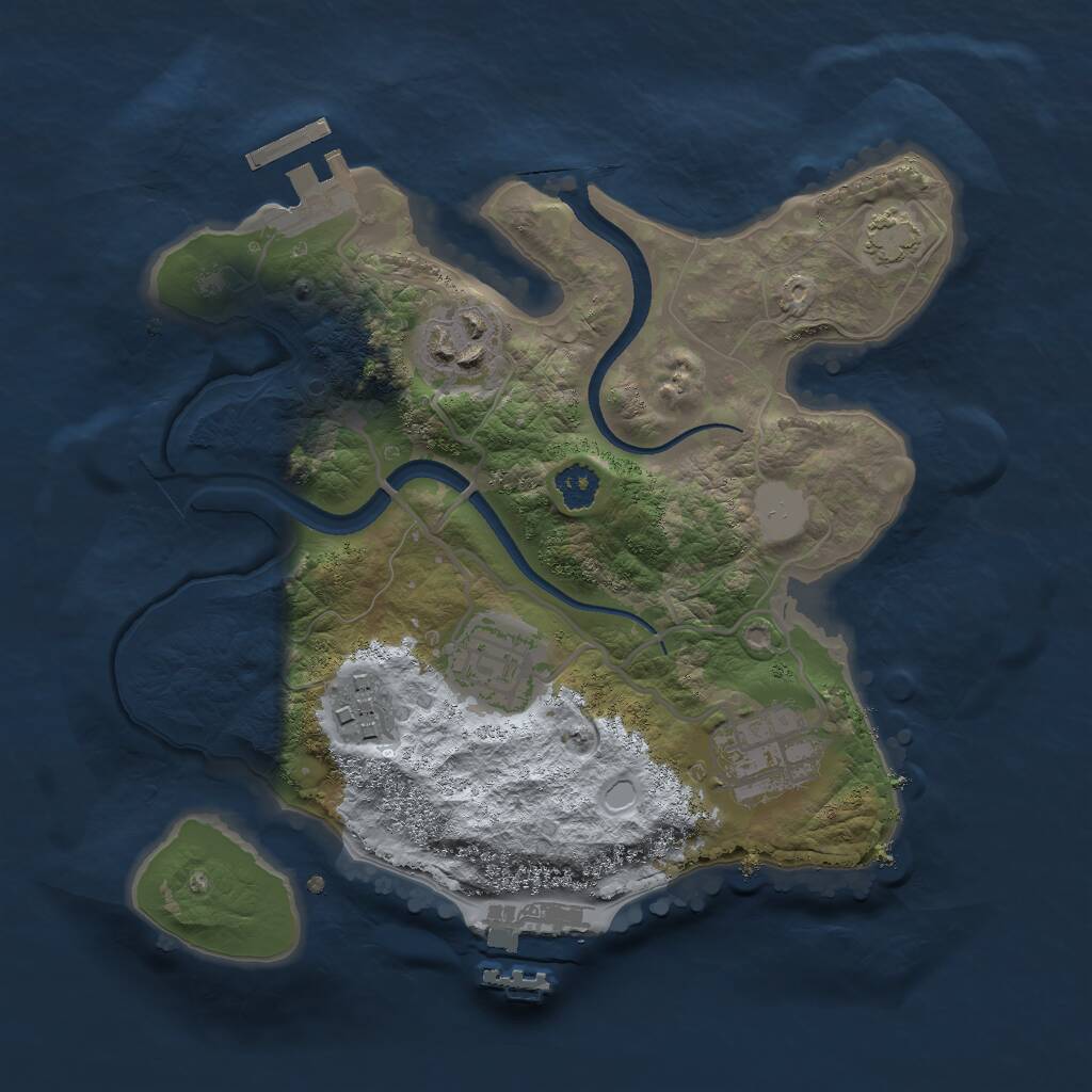 Rust Map: Procedural Map, Size: 2500, Seed: 1630083619, 8 Monuments