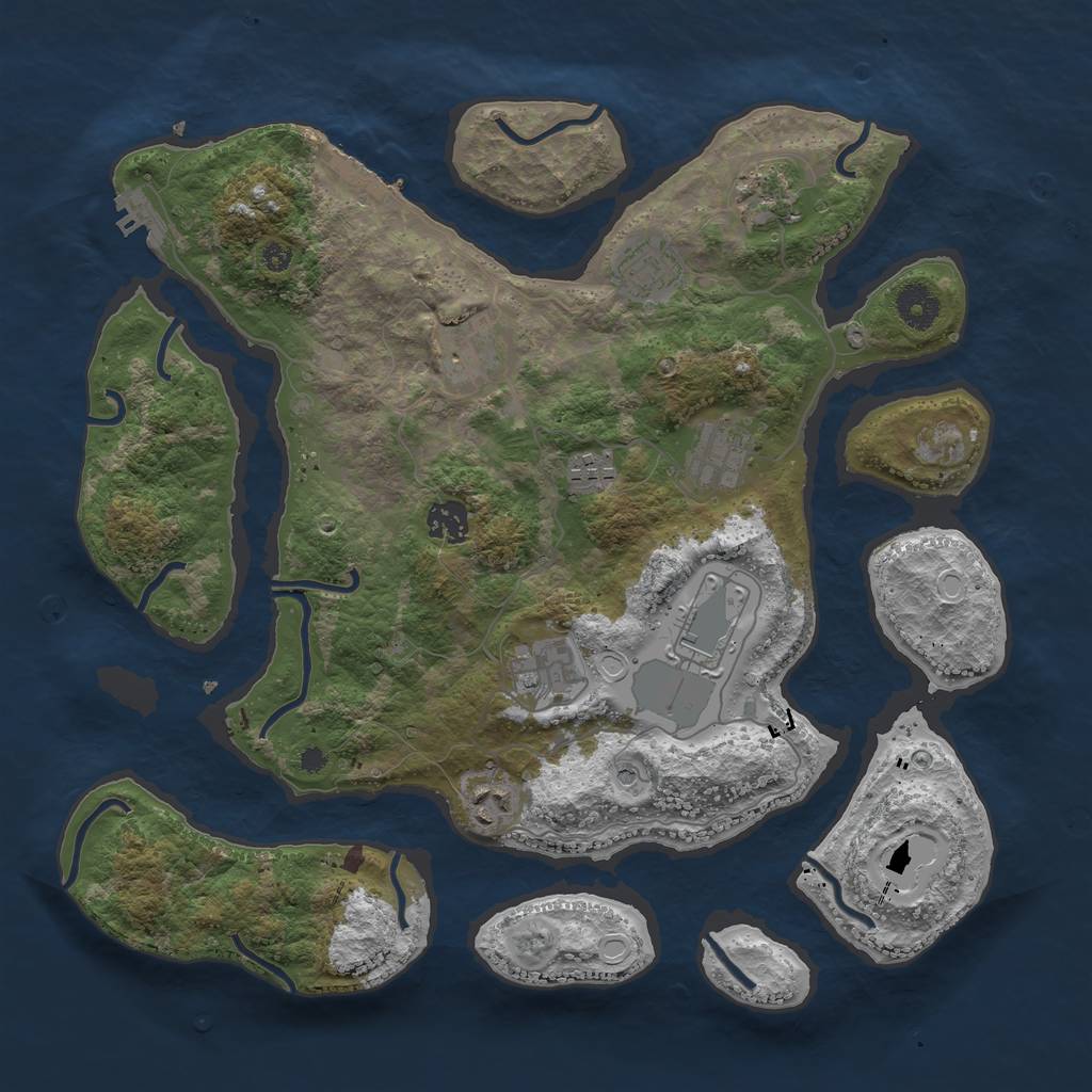 Rust Map: Procedural Map, Size: 3750, Seed: 4854, 20 Monuments