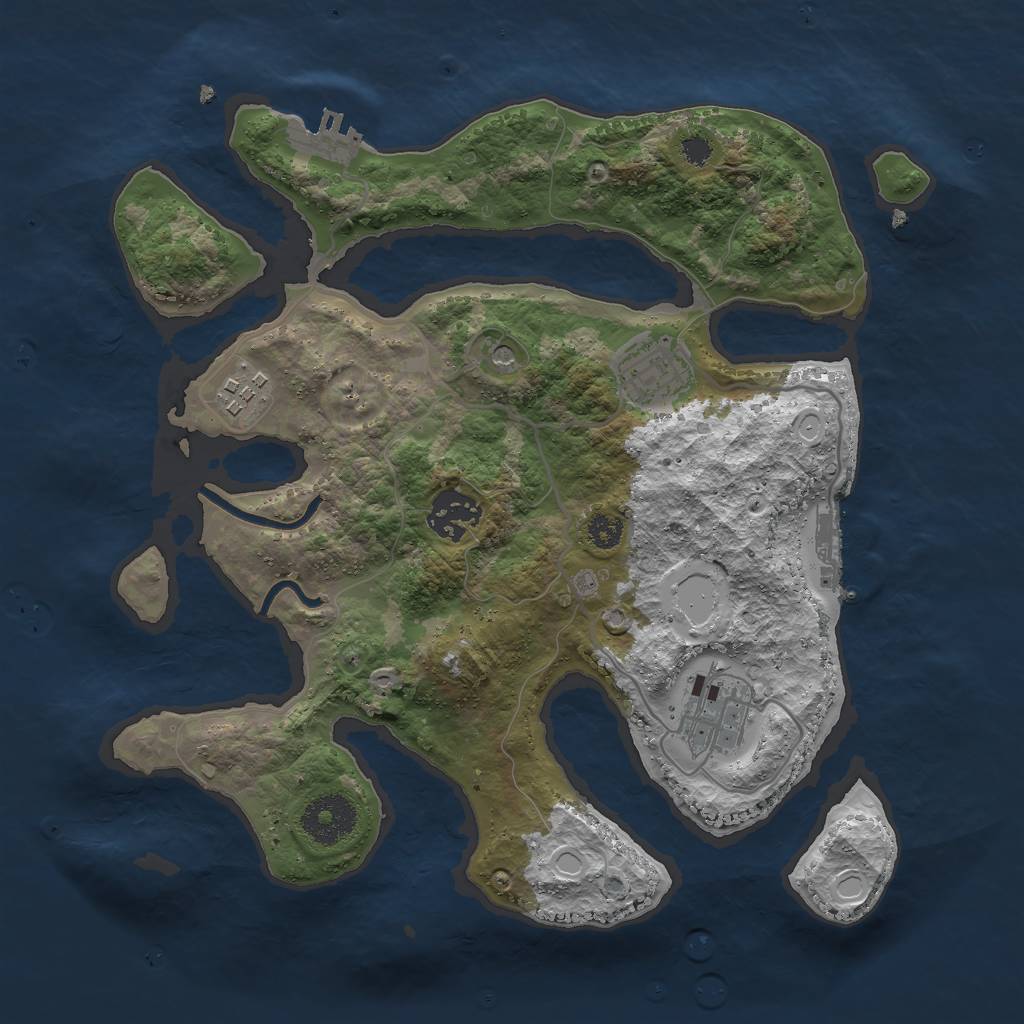 Rust Map: Procedural Map, Size: 3000, Seed: 18660, 15 Monuments