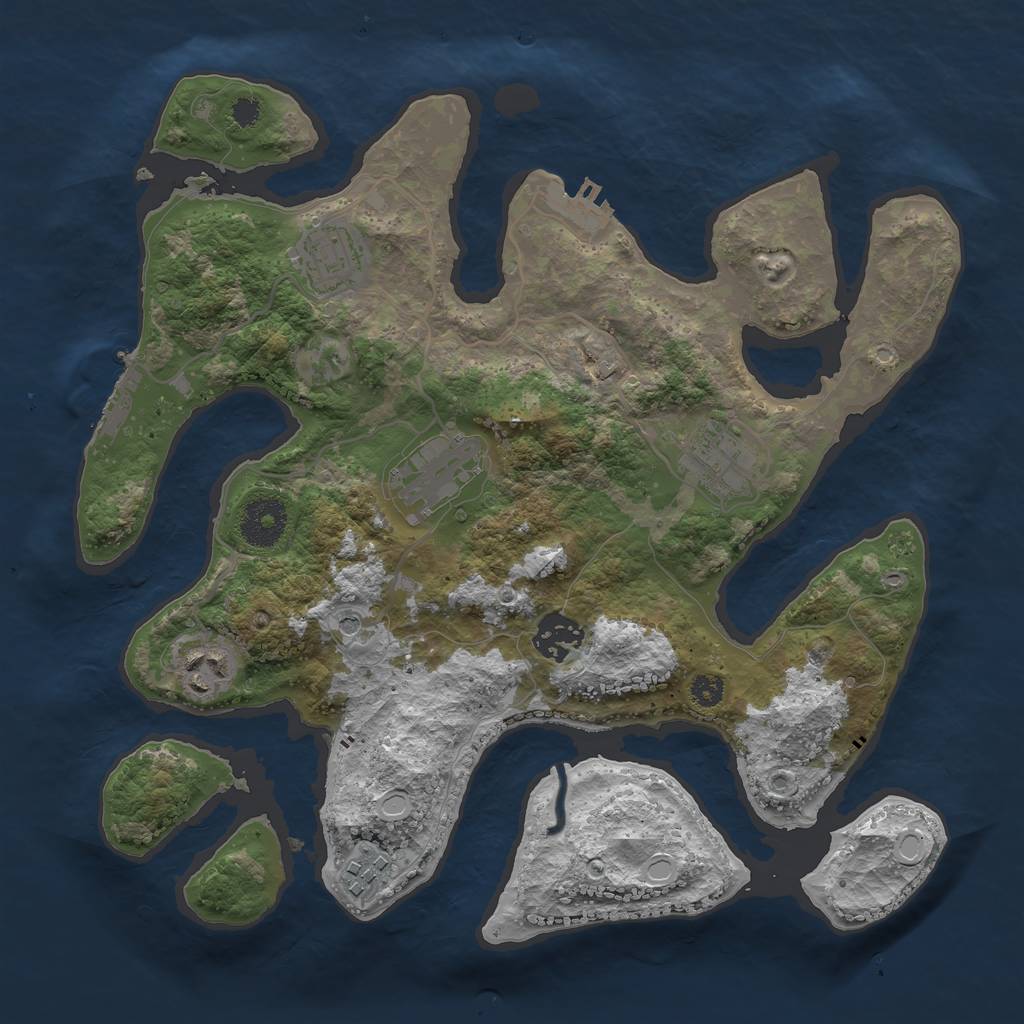 Rust Map: Procedural Map, Size: 3200, Seed: 94304987, 17 Monuments