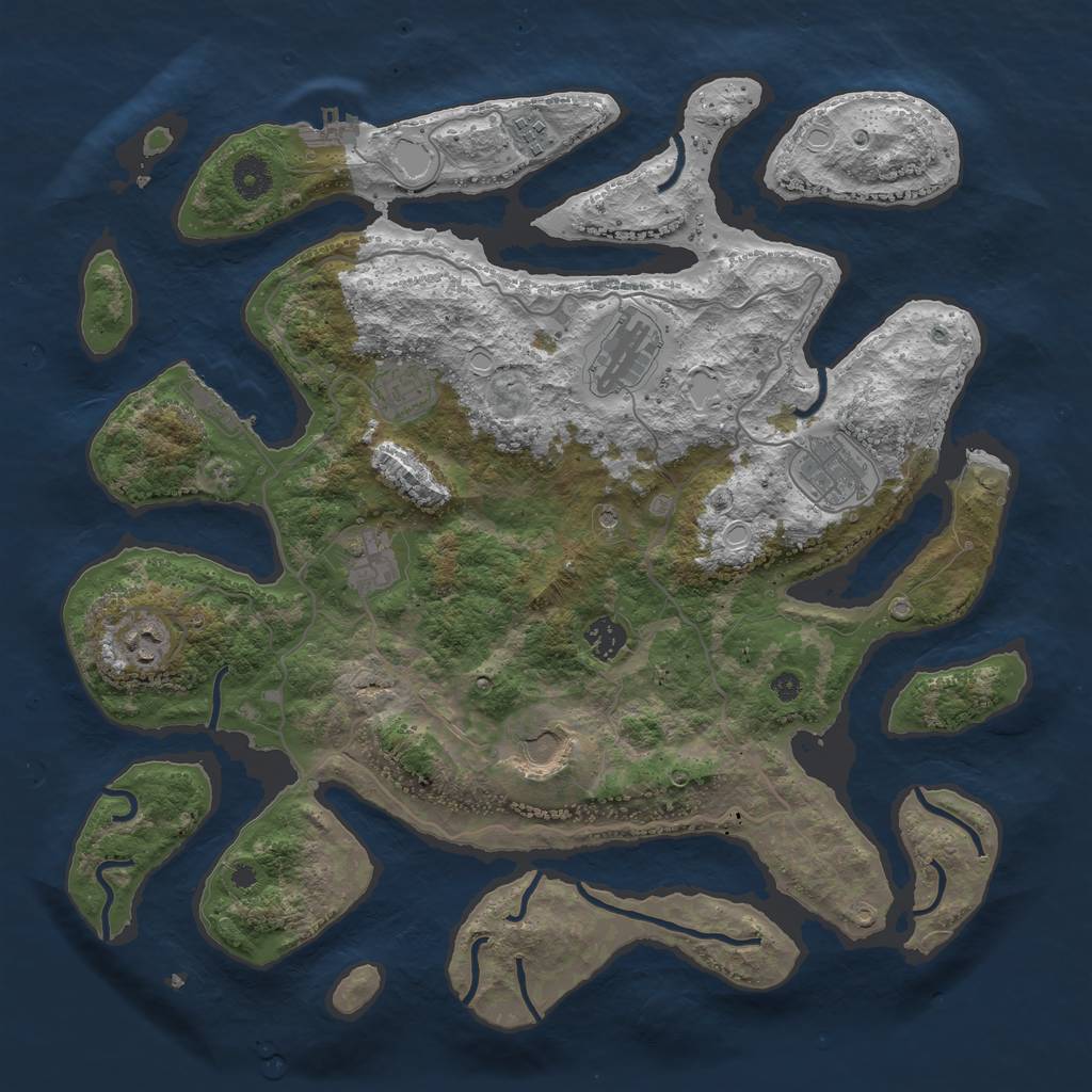 Rust Map: Procedural Map, Size: 4000, Seed: 16318, 19 Monuments