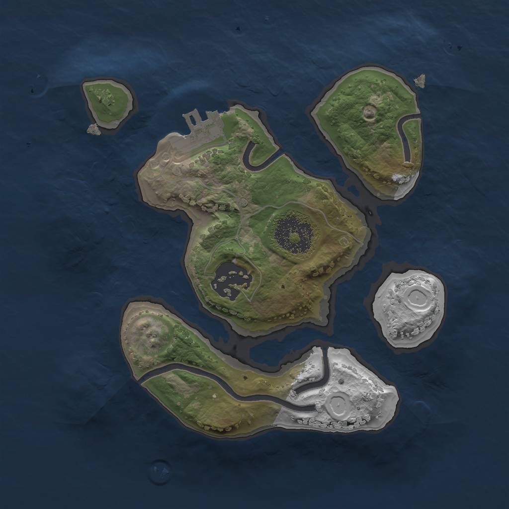 Rust Map: Procedural Map, Size: 2000, Seed: 163789172, 9 Monuments