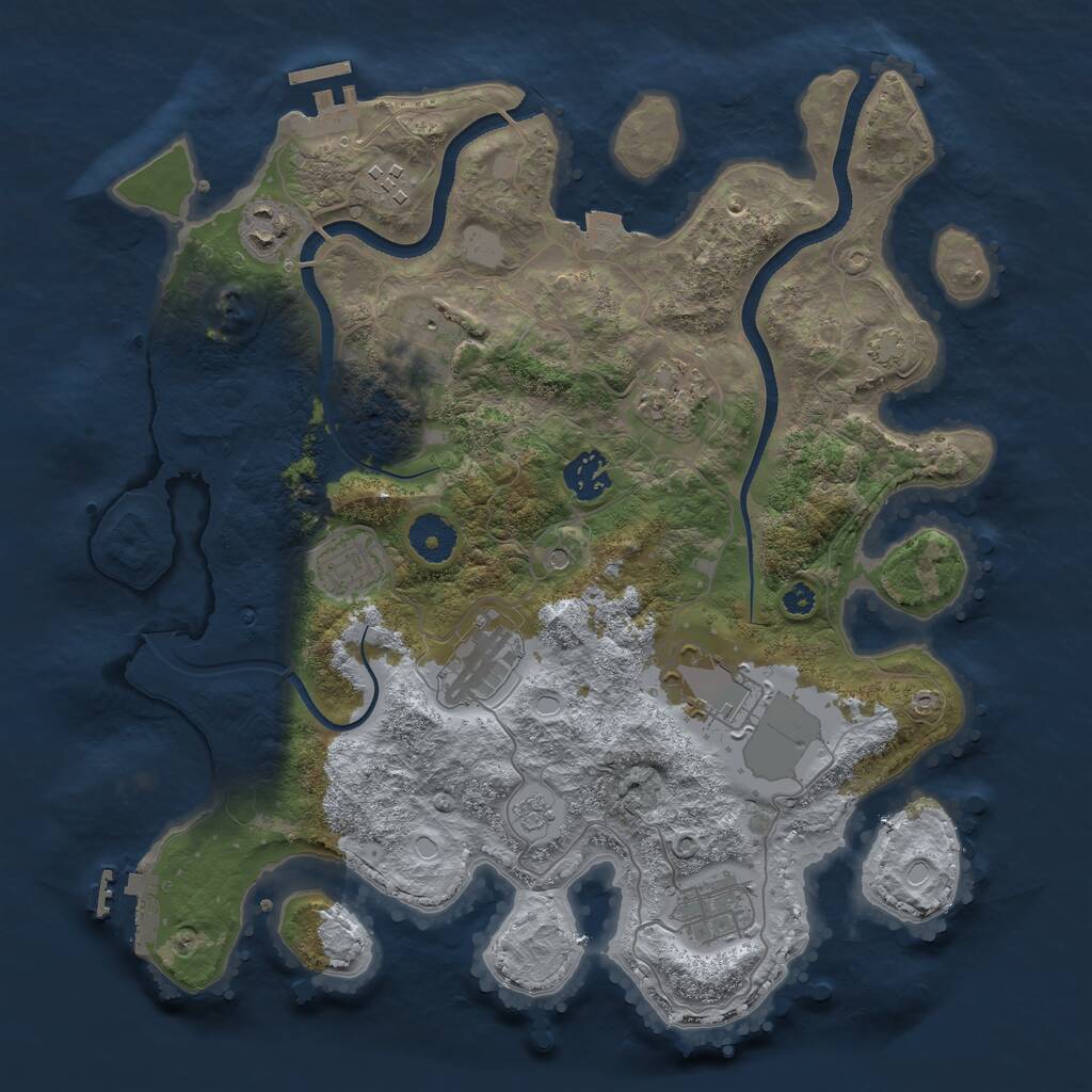 Rust Map: Procedural Map, Size: 3500, Seed: 103435946, 15 Monuments