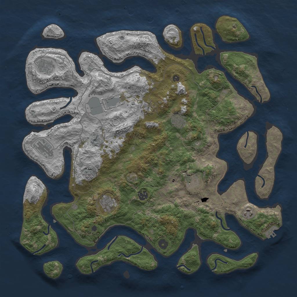 Rust Map: Procedural Map, Size: 4500, Seed: 5051, 20 Monuments