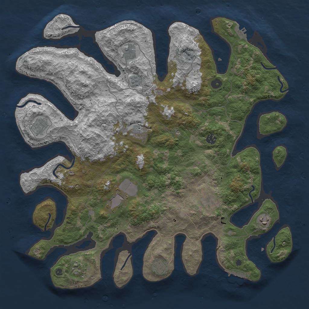 Rust Map: Procedural Map, Size: 4500, Seed: 20051994, 21 Monuments