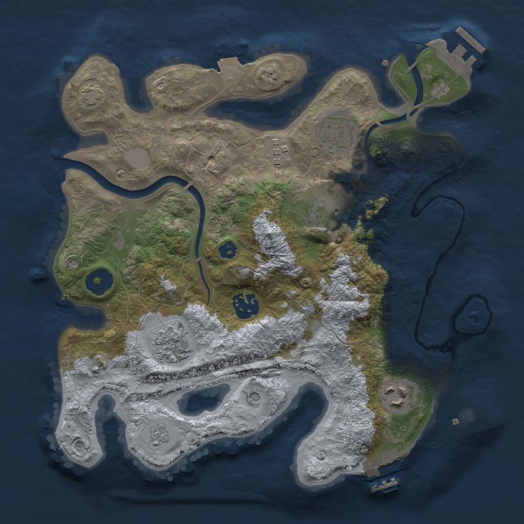 Rust Map: Procedural Map, Size: 3000, Seed: 17946145, 12 Monuments