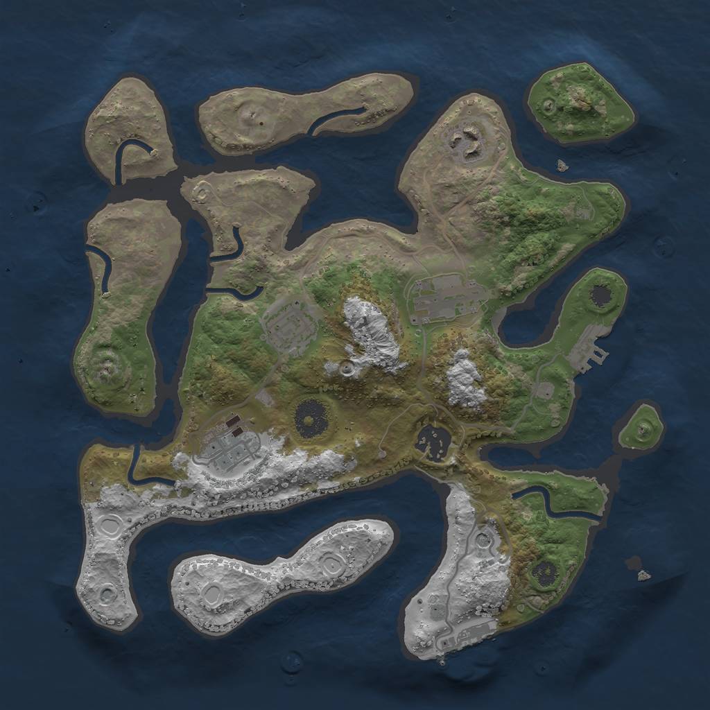 Rust Map: Procedural Map, Size: 3000, Seed: 17946145, 16 Monuments