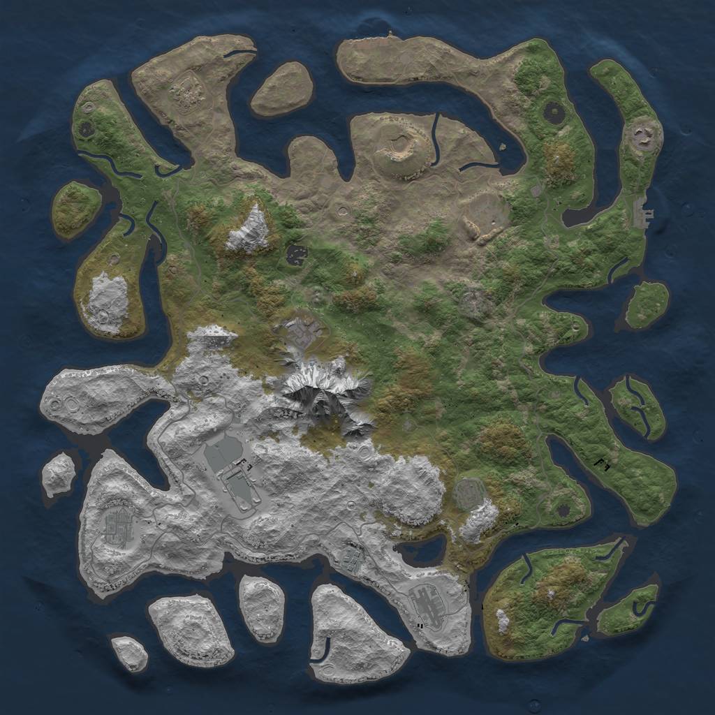 Rust Map: Procedural Map, Size: 5000, Seed: 27071971, 22 Monuments