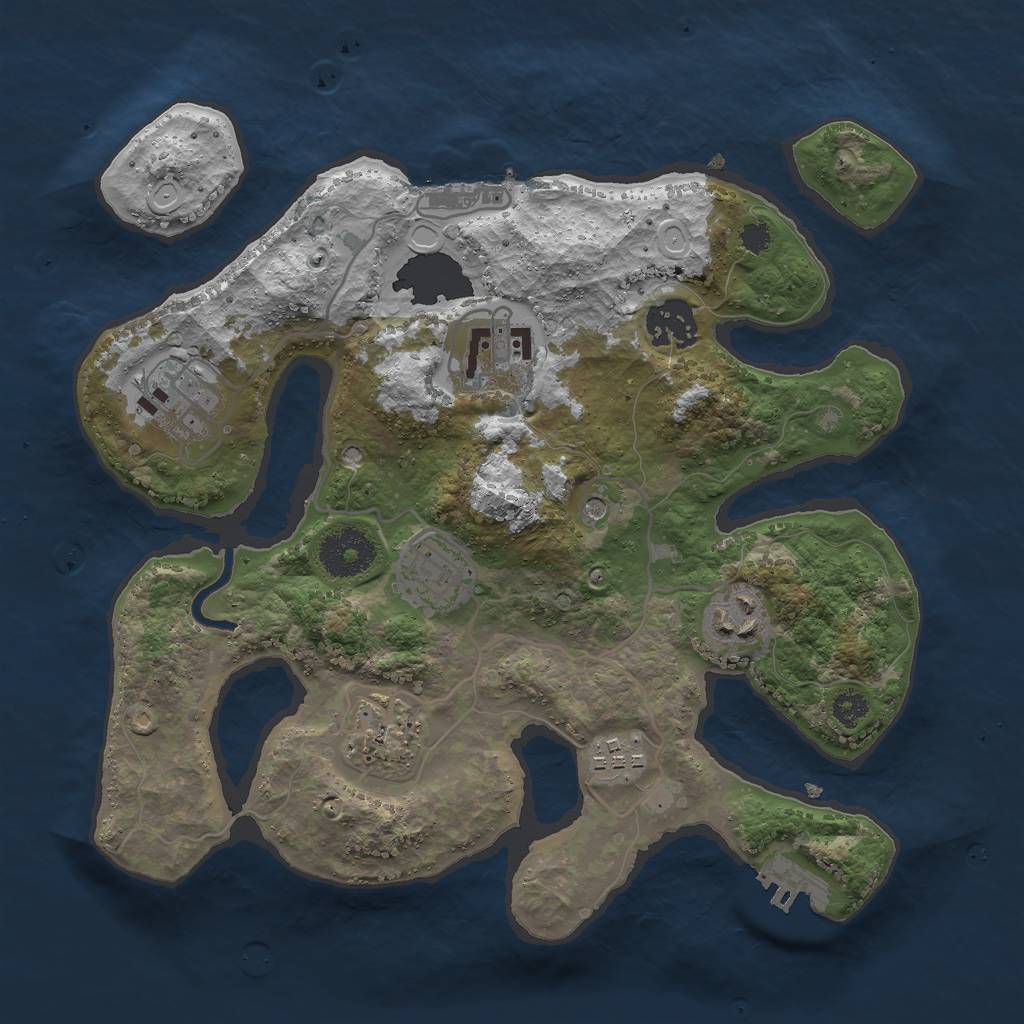 Rust Map: Procedural Map, Size: 3000, Seed: 100679, 18 Monuments