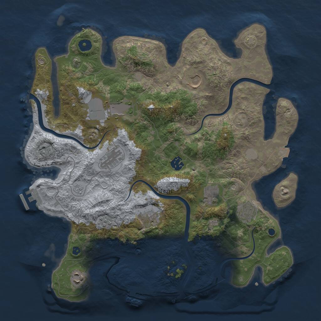 Rust Map: Procedural Map, Size: 3800, Seed: 738213631, 15 Monuments