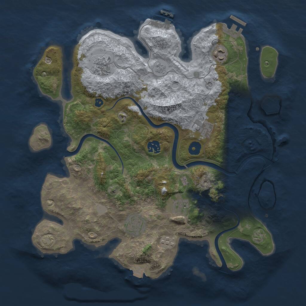 Rust Map: Procedural Map, Size: 3500, Seed: 150044713, 13 Monuments