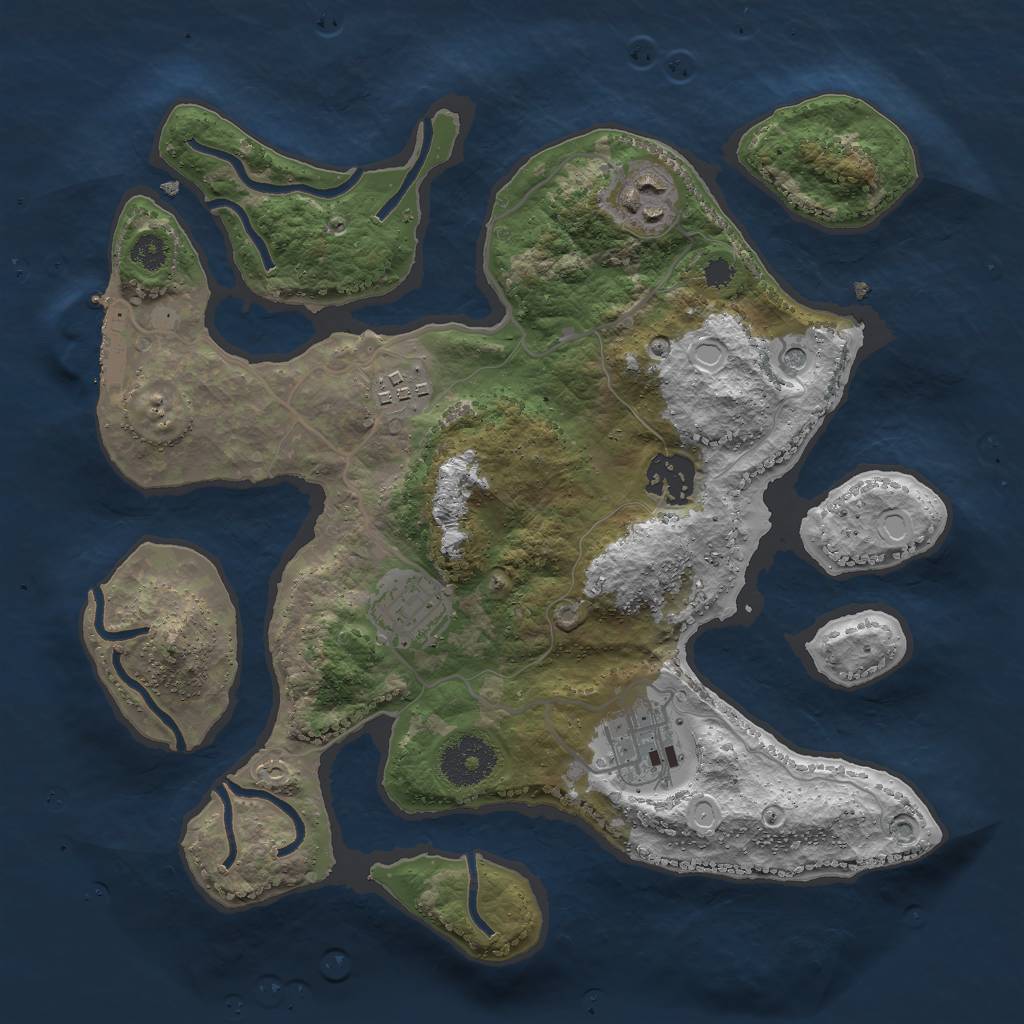 Rust Map: Procedural Map, Size: 3000, Seed: 1624949, 15 Monuments