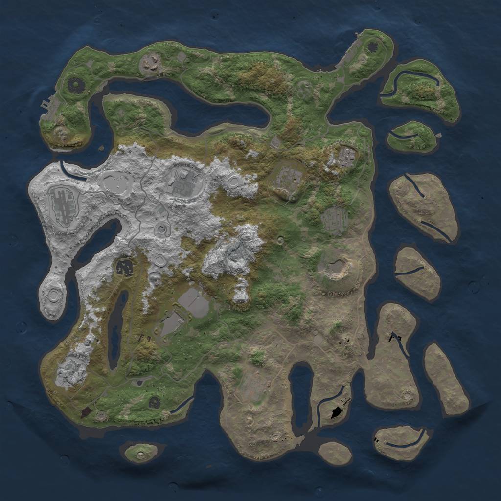 Rust Map: Procedural Map, Size: 4300, Seed: 423912832, 22 Monuments