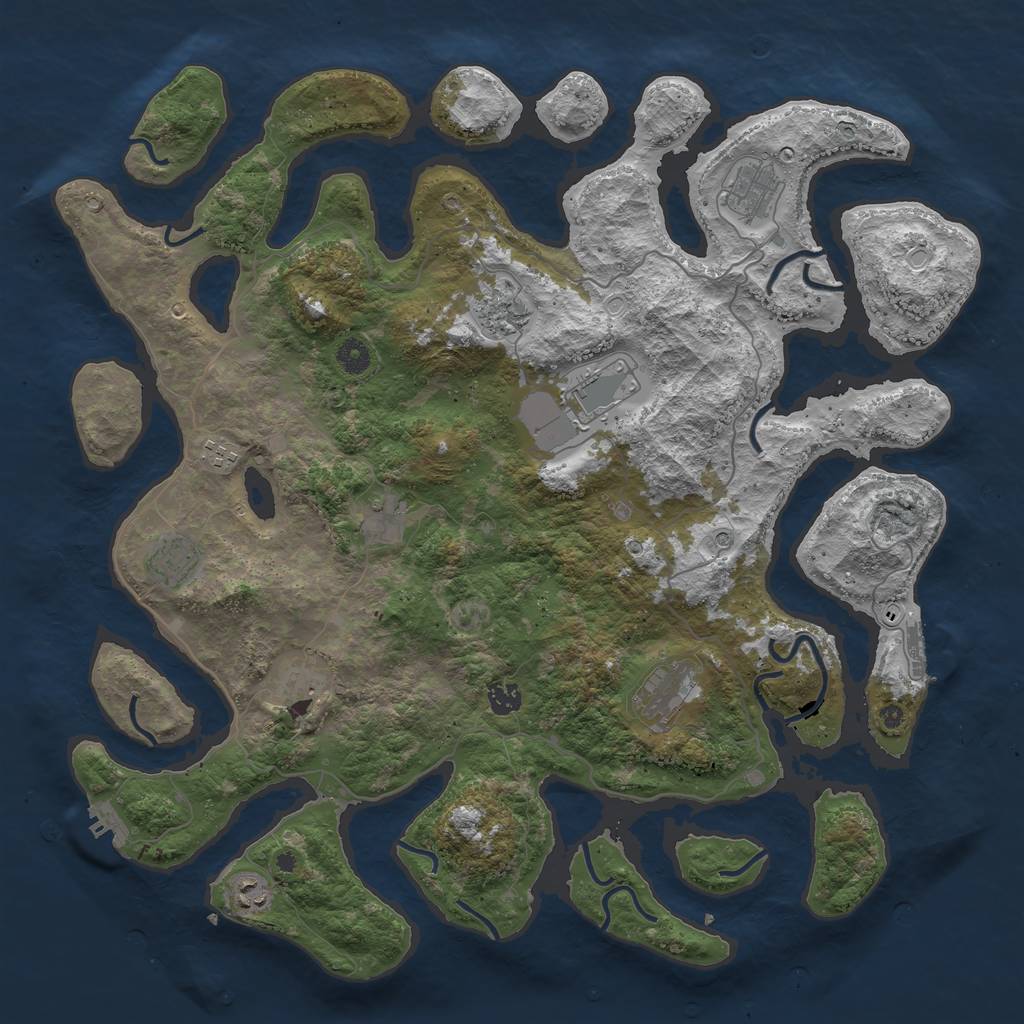 Rust Map: Procedural Map, Size: 4500, Seed: 923497, 21 Monuments