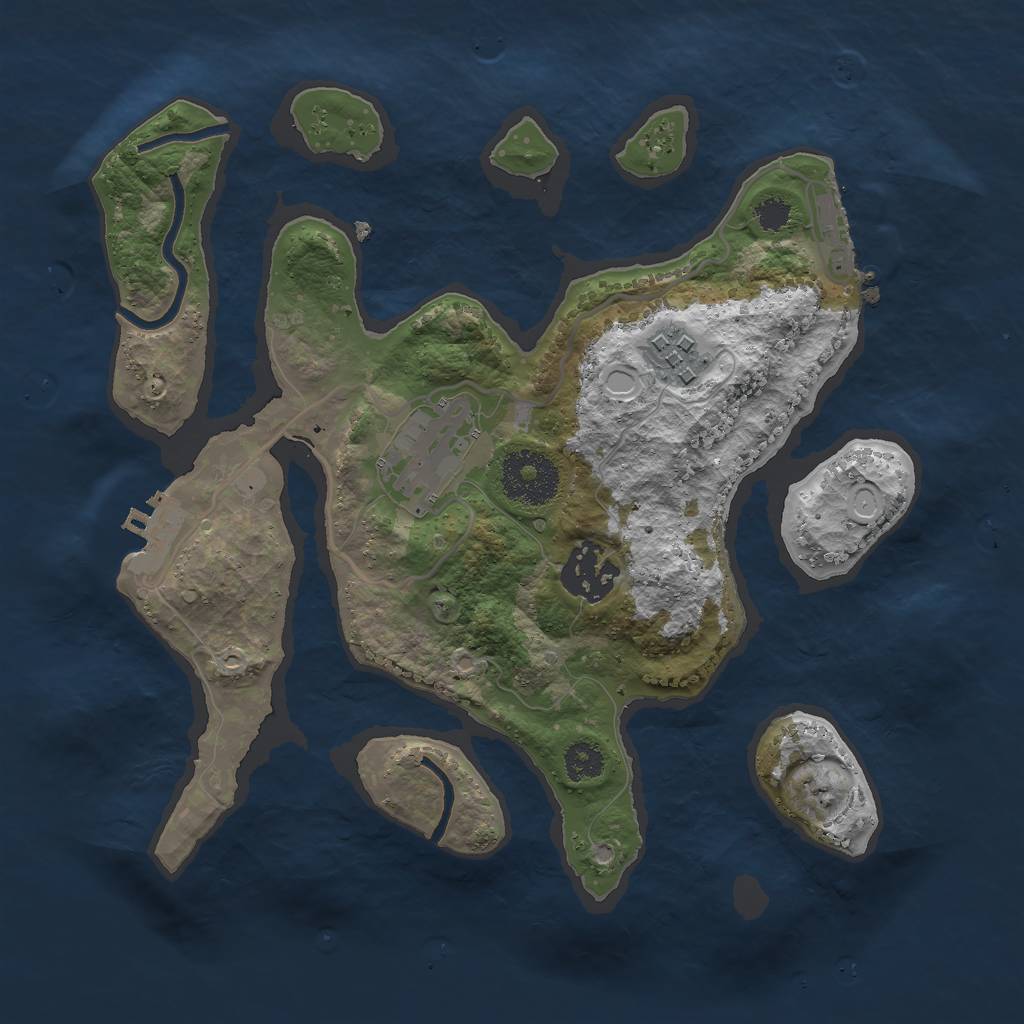 Rust Map: Procedural Map, Size: 2700, Seed: 55123, 13 Monuments