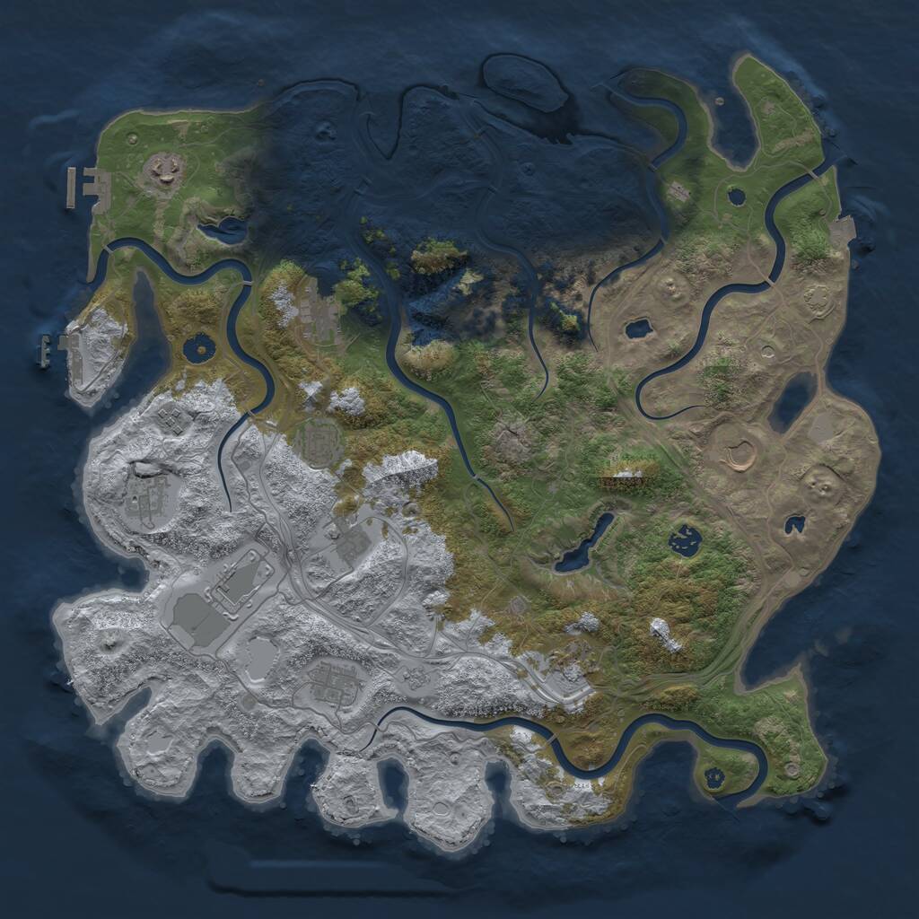 Rust Map: Procedural Map, Size: 4500, Seed: 1119, 17 Monuments