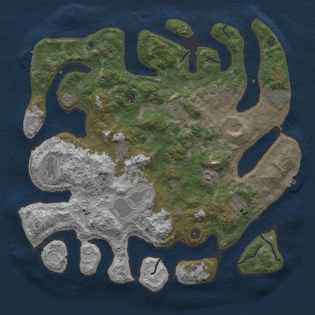 Rust Map: Procedural Map, Size: 4500, Seed: 1119, 21 Monuments