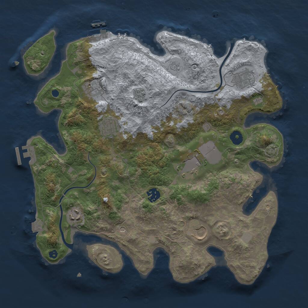 Rust Map: Procedural Map, Size: 3500, Seed: 1779526736, 14 Monuments