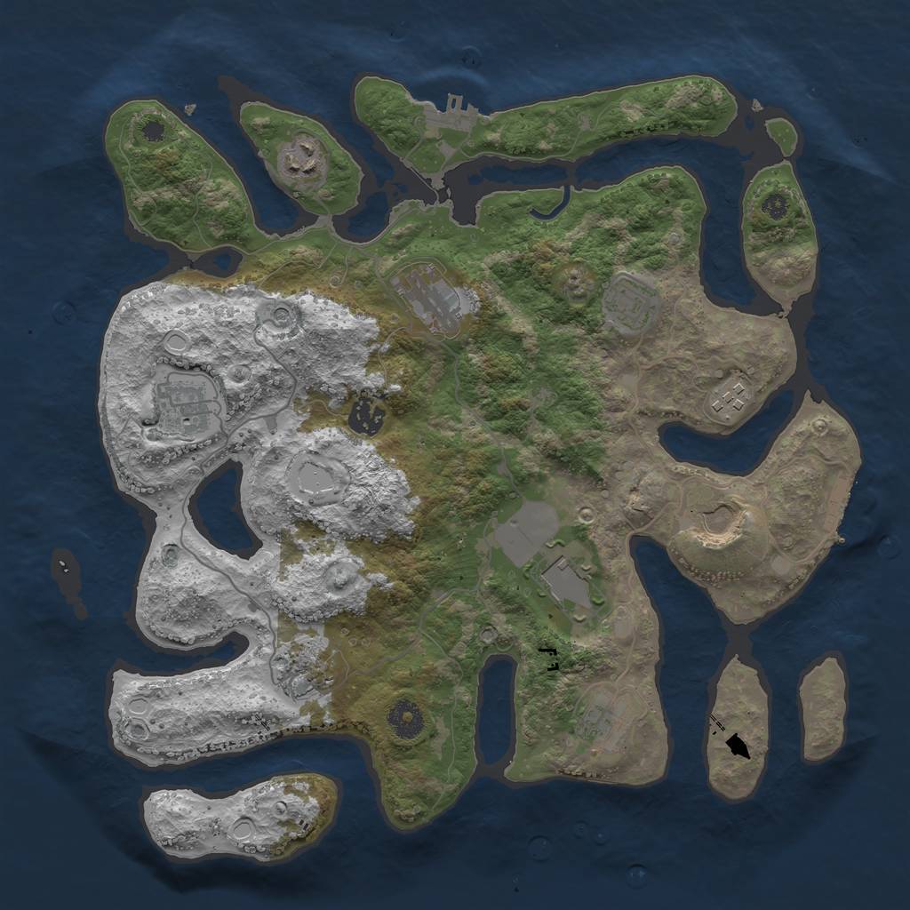 Rust Map: Procedural Map, Size: 3700, Seed: 98429674, 21 Monuments