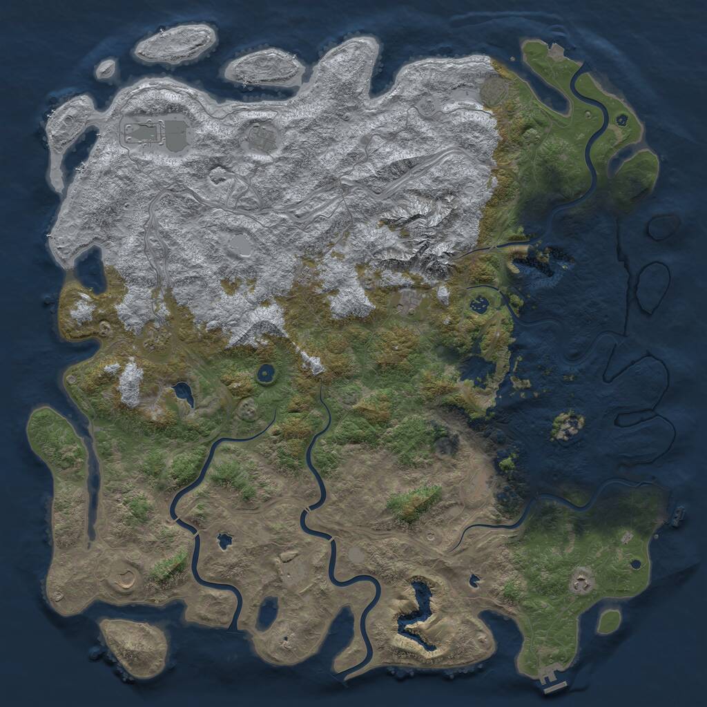 Rust Map: Procedural Map, Size: 6000, Seed: 20052001, 17 Monuments